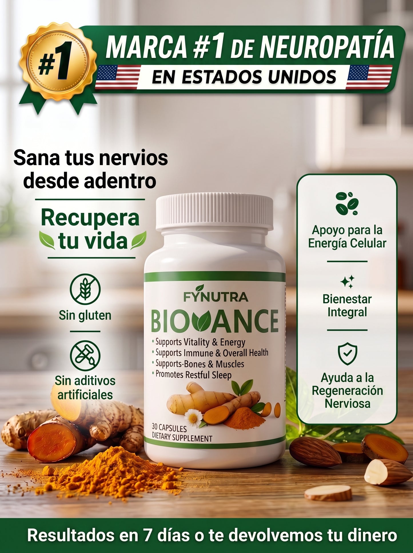 BIOVANCE - Fórmula Avanzada para los Nervios | Neuropatía y Dolor | 30 Cápsulas